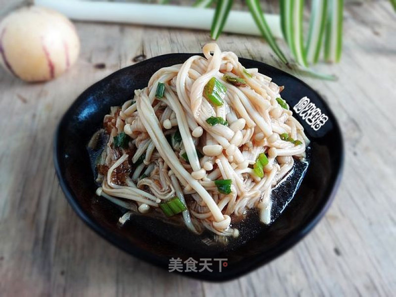 Enoki Mushroom with Scallion Oil recipe