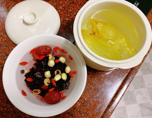 ❗️must Eat After Childbirth❗️blood Glutinous Rice Lotus Seed Flower Glue Porridge (blood Repair for Pregnant Women) recipe