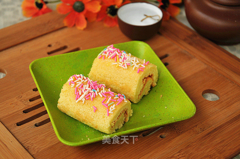 Colorful Bead Chiffon Cake Roll recipe