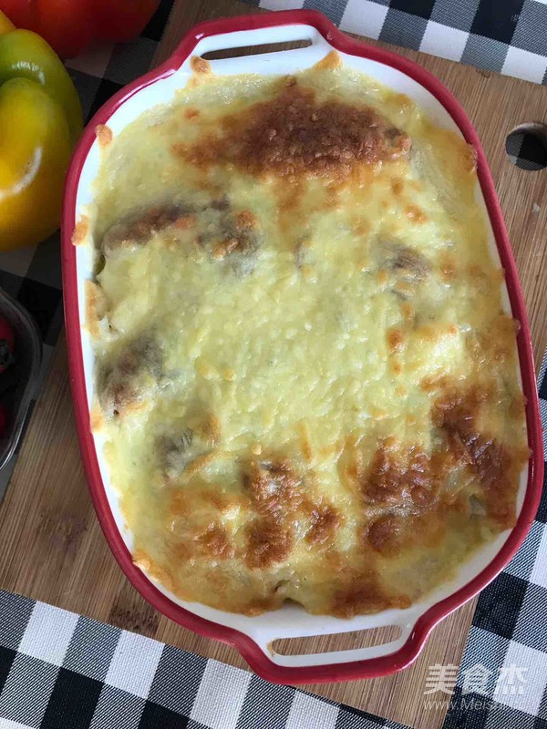 Baked Rice with Cheese and Sausage recipe