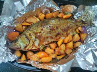 【chongqing】roasted Mandarin Fish with Sweet Potatoes recipe