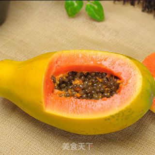 Papaya Stewed Milk Snow Bird's Nest Peach Gelatin Soup recipe