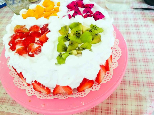 Colorful Fruit Birthday Cake recipe