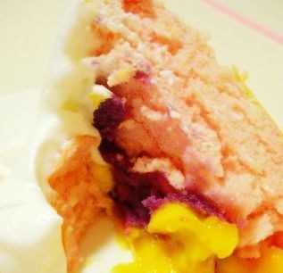 Purple Sweet Potato Mango Cake recipe