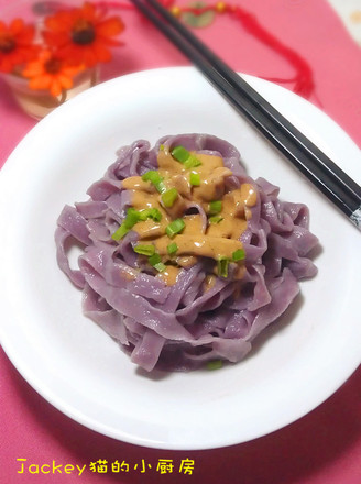 Purple Noodles with Sesame Sauce recipe