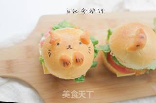 Cute and Cute Mini Cartoon Cat Hamburger recipe
