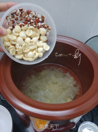 Sun Fruit Steamed Lotus Seed and Tremella Soup recipe