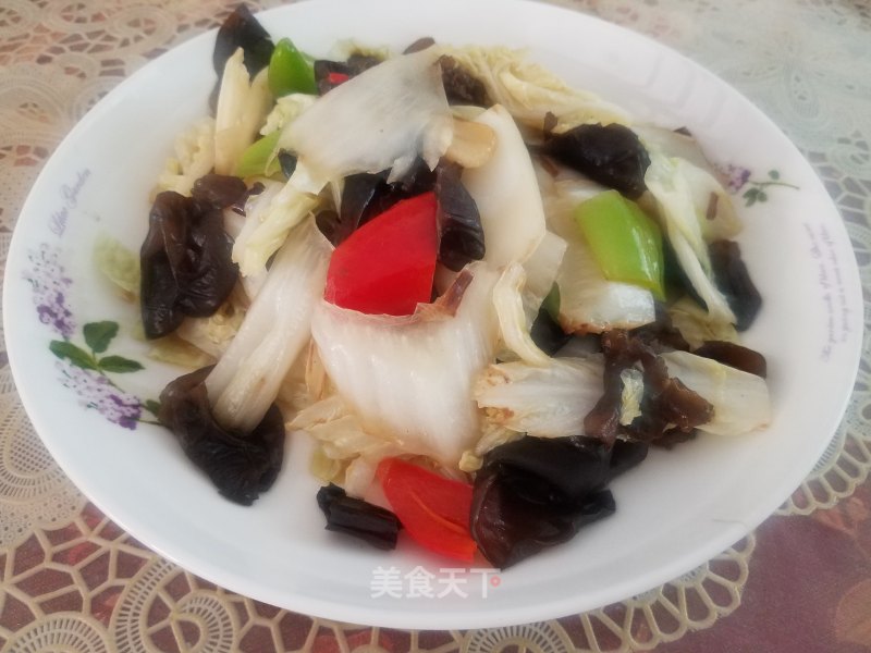 Stir Fried Fungus with Cabbage recipe
