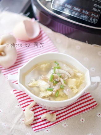 Mushroom and Egg Pork Soup recipe