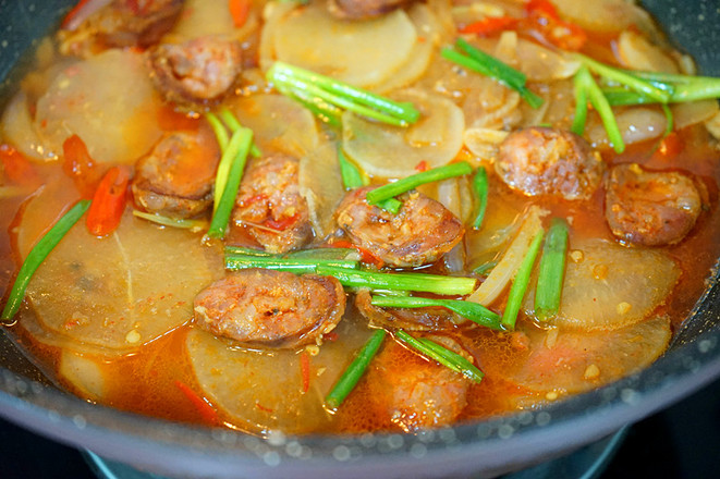 Sausage and Radish in Clay Pot recipe