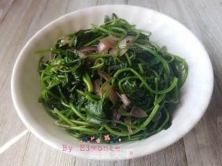 Stir-fried Potato Leaves with Shallots recipe