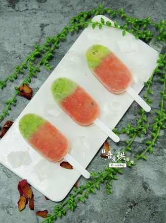 Relieve Heat and Thirst in Summer-homemade Kiwi Watermelon Popsicles recipe