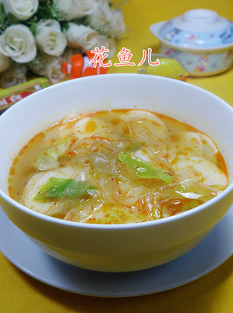 Rice Cake Soup with Beef Sauce and Cabbage Fenpi recipe