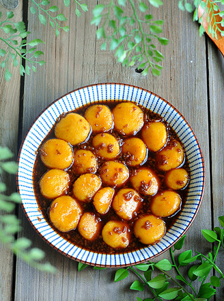 Sweet Potato Stuffed Brown Sugar Meatballs recipe