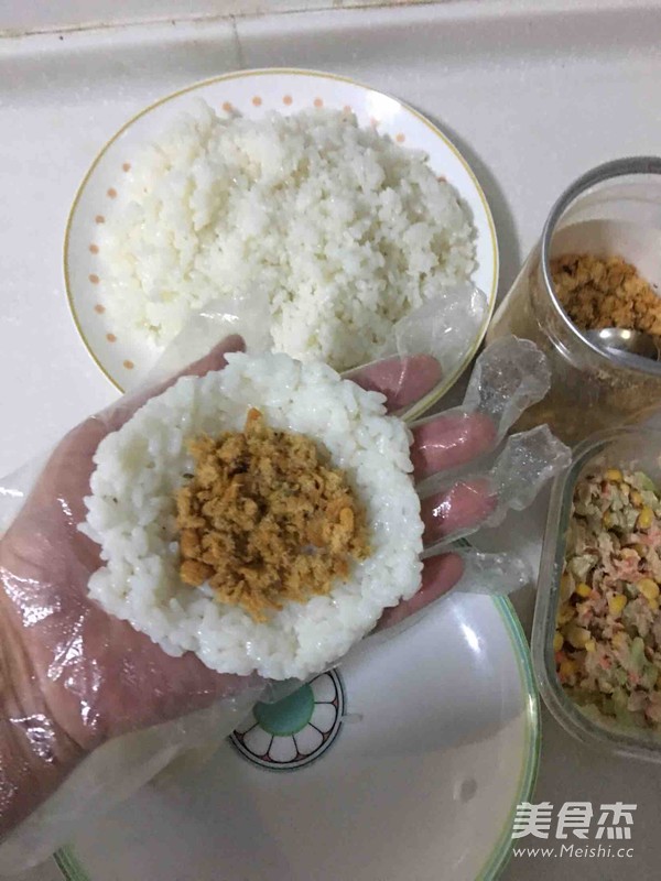 Tuna Pork Floss Rice Ball recipe
