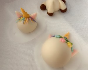 2 Cute Unicorn Cartoon Creative Milk-flavored Buns (hand-kneading Formula) recipe