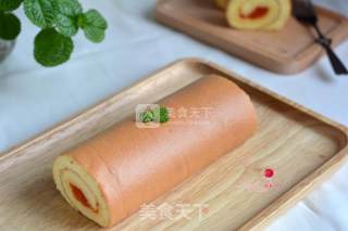 #aca烤明星大赛#papaya Jam Cake Roll recipe