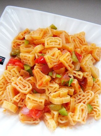 Stir-fried Alphabet Pasta recipe