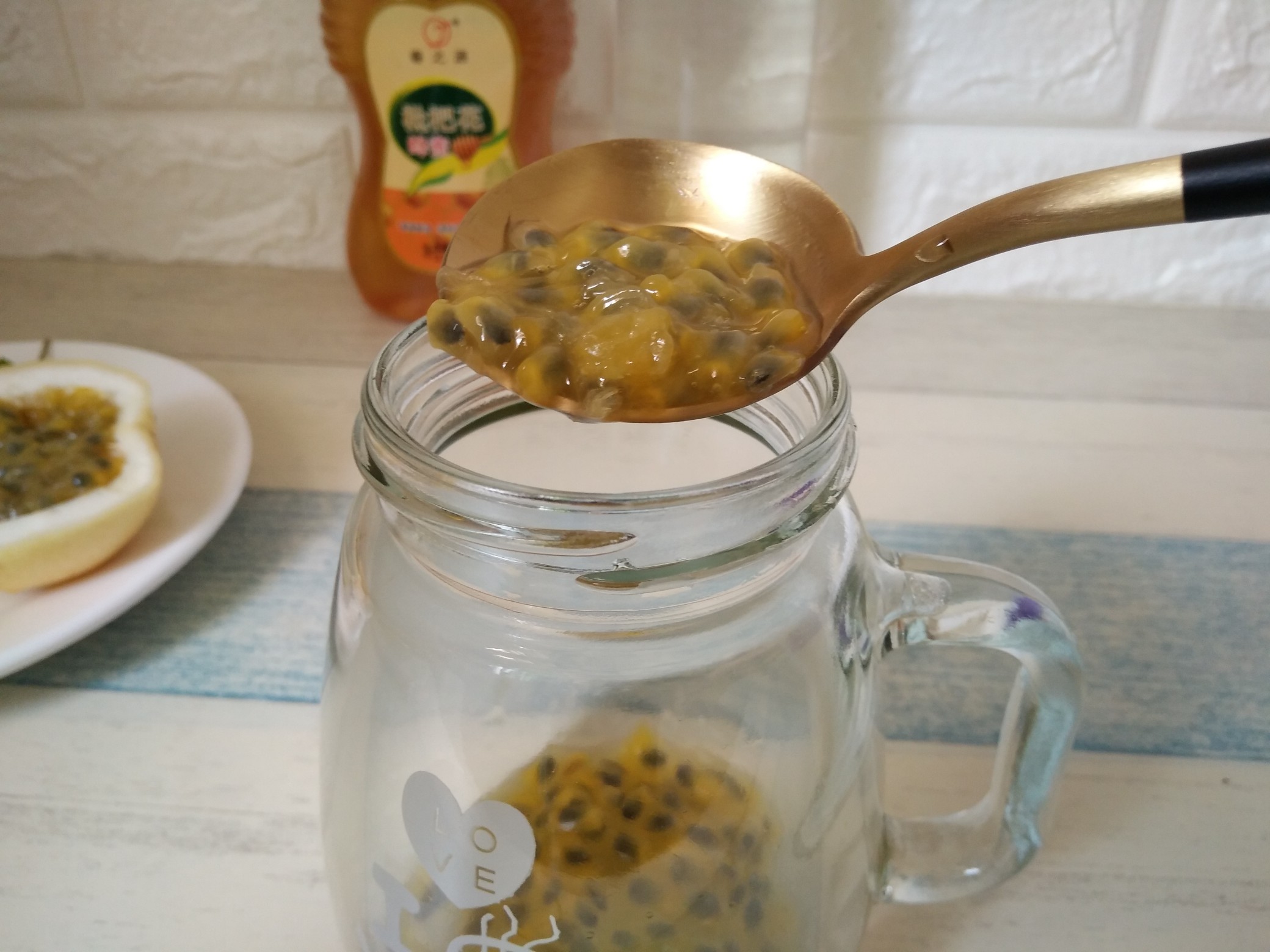 Passion Fruit Mint Honey Water recipe