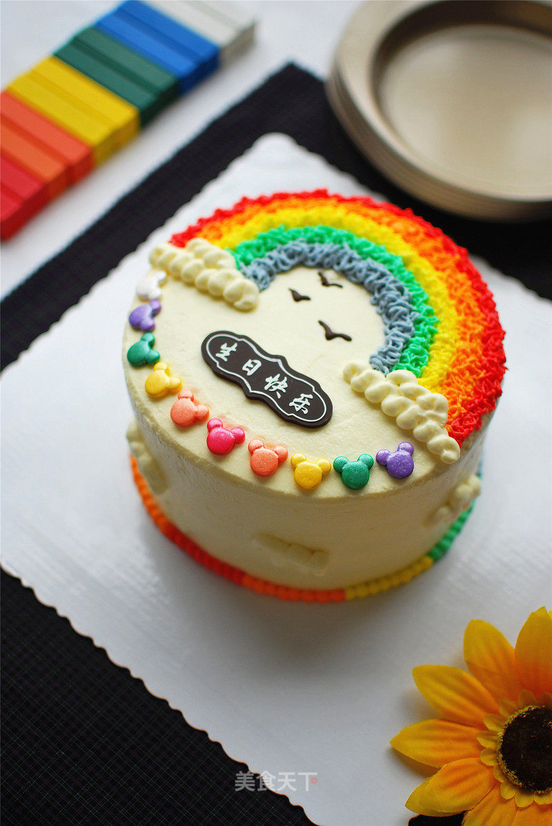 #aca烤明星大赛#five-color Rainbow Cake recipe