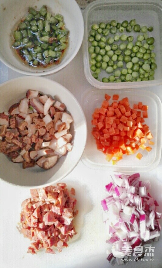 Fried Rice with Sausage, Shiitake Mushroom and Dried Radish recipe