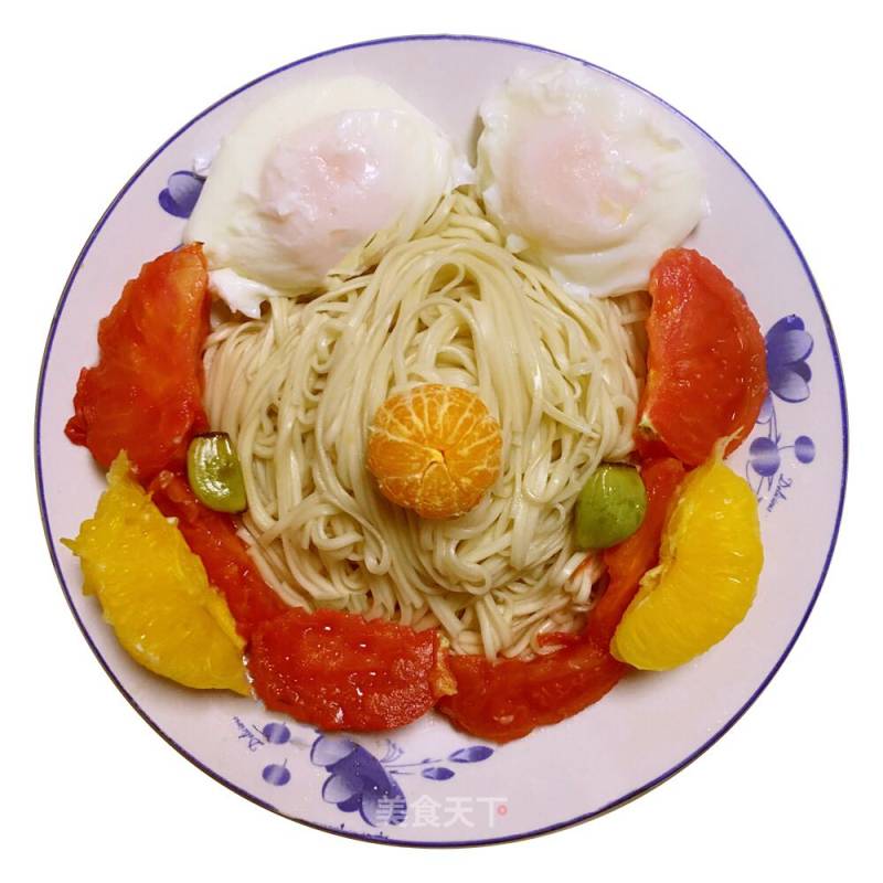 Tomato Poached Egg Laba Garlic Orange Orange Noodle recipe