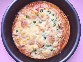 Homemade Pizza - Ham, Shrimp and Vegetables recipe