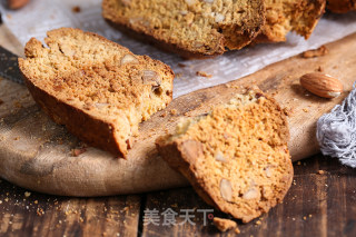 Biscotti Italian Almond Shortbread, Once Out of The Oven, It is Lighted recipe