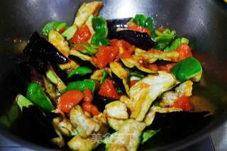 Stewed Eggplant with Green Peppers and Tomatoes recipe