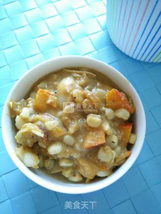 (autumn) Soy Milk Rice Paste Stewed Pumpkin, Lily, Corn and Tangerine Peel recipe