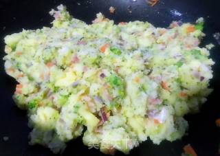 Mashed Potatoes, Shrimp, Vegetables and Cheese recipe