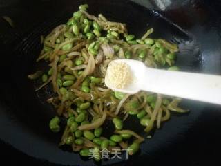 Stir-fried Edamame with Mustard recipe