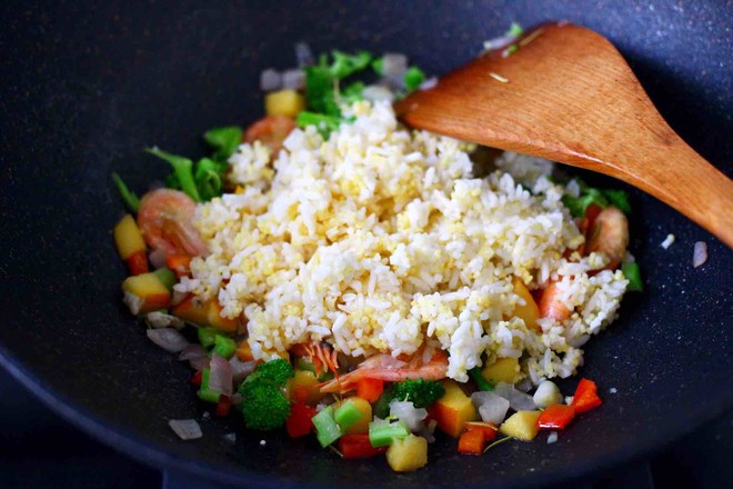 Apple Arctic Shrimp and Vegetable Fried Rice recipe