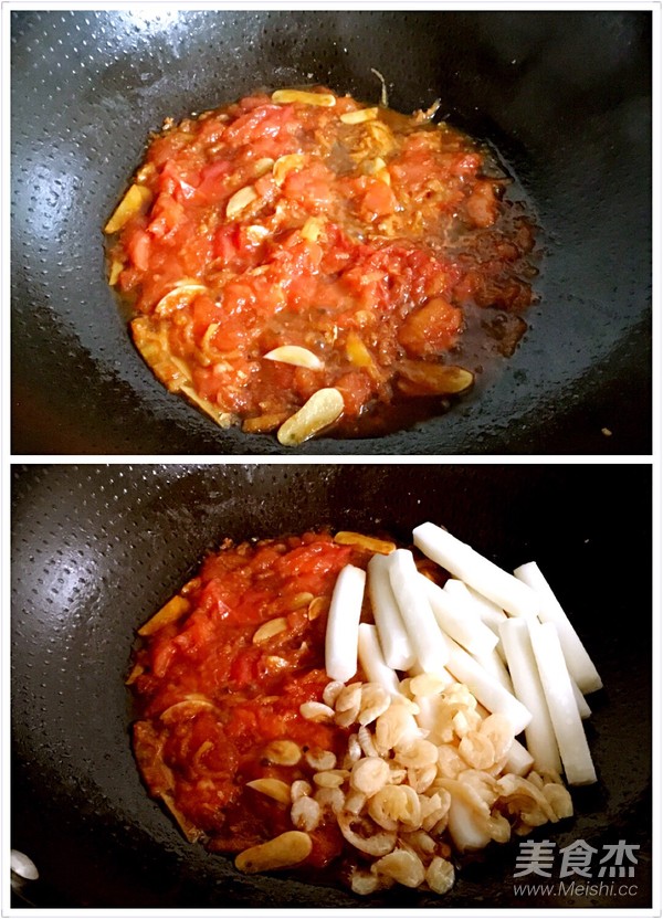 Roasted Rice Cake with Tomato Sauce recipe