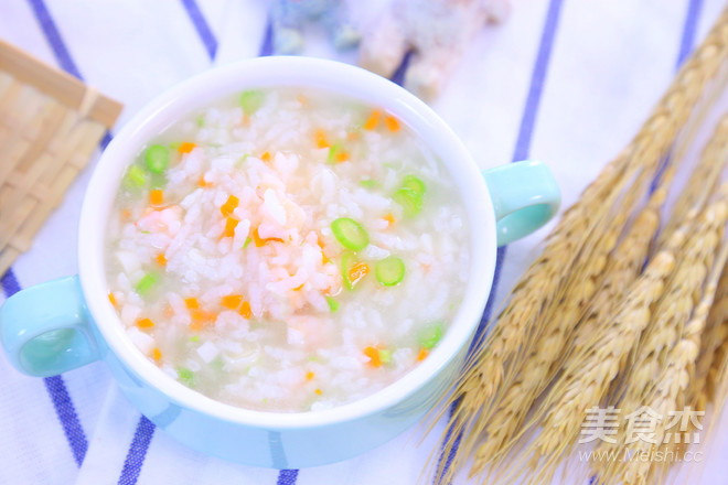 Seasonal Vegetable Shrimp Porridge Baby Food Supplement Recipe recipe