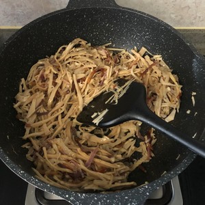 Fried Bamboo Shoot Tip with Bacon recipe