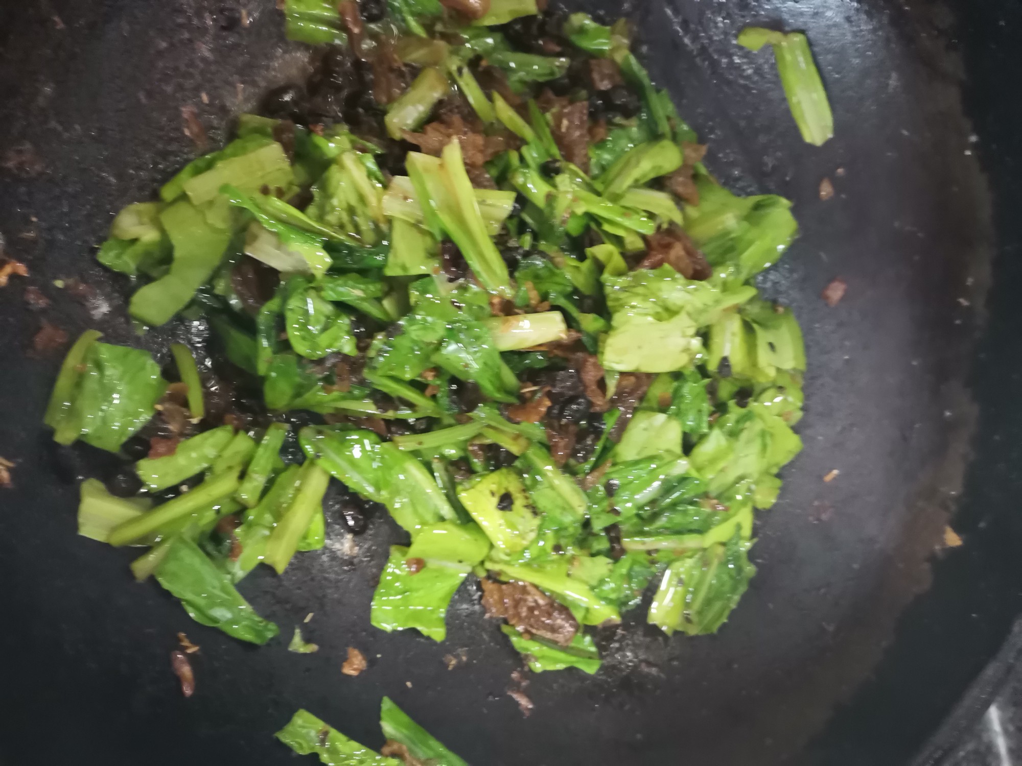 Stir-fried Lettuce with Tempeh Fish recipe