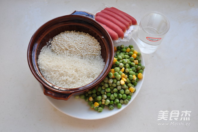 Braised Rice with Pea and Sausage recipe