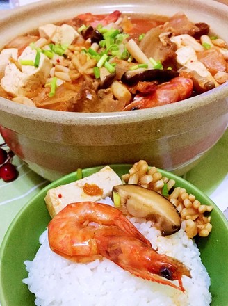 Kimchi Seafood Tofu Pot