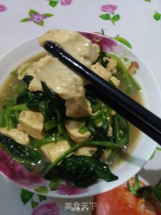 Jade White Jade~spinach and Lamb Soup Stewed Tofu recipe