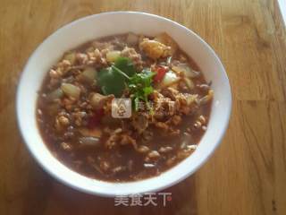 Noodles with Egg and Pork Sauce recipe