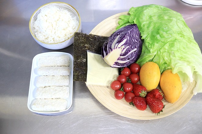 Cod Salad Rice Ball Light Fat Bento recipe