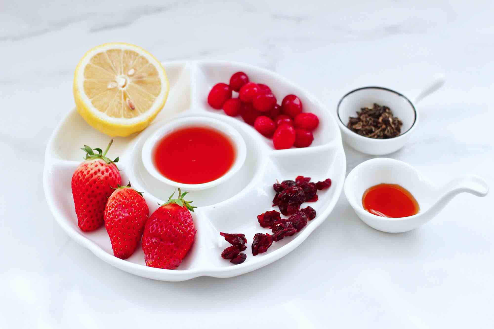 Cranberry Strawberry Flower Tea Drink recipe