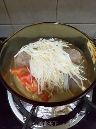 Beef Ball Enoki Mushroom Soup recipe