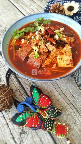 Fat Beef Spicy Two-color Tofu recipe