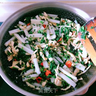 Stir-fried Rice Cake with Pickled Vegetables recipe