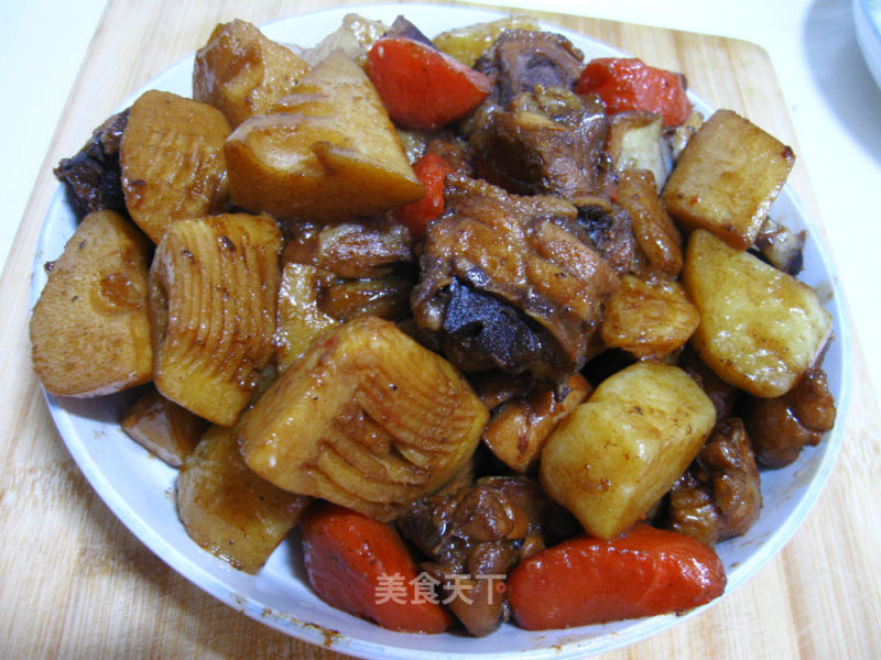 Roasted Chicken Nuggets with Bamboo Shoots and Potatoes recipe