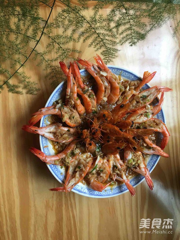 Steamed Sea Prawns with Garlic Vermicelli recipe