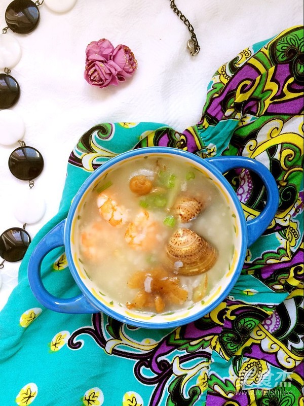 Clam and Shrimp Seafood Congee recipe