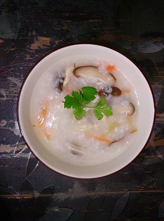 Rice Cooker Version Shiitake Mushroom Chicken Congee recipe